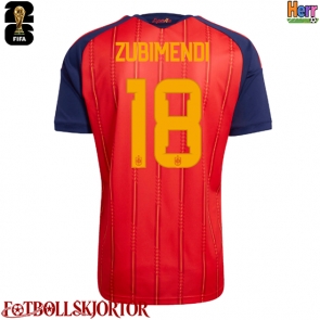 Spanien Martin Zubimendi #18 Hemmatröja VM 2026 Kortärmad